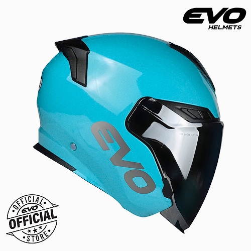 EVO RX-7 Plain Half Face Dual Visor Helmet