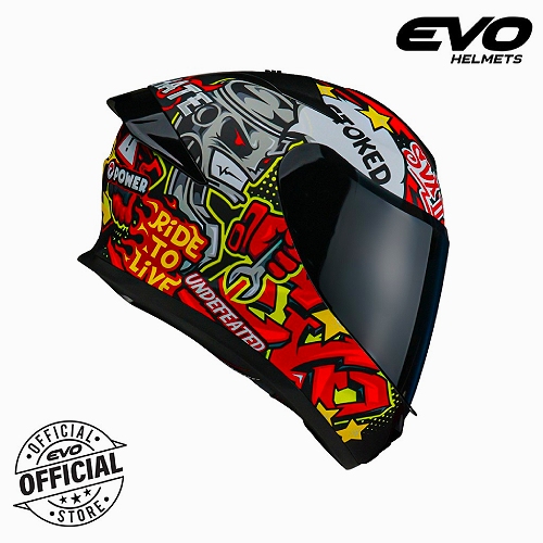 EVO SVX-02 Graffiti Full Face Dual Visor Helmet