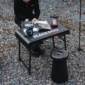 Black Lightweight Camping Table & Chair