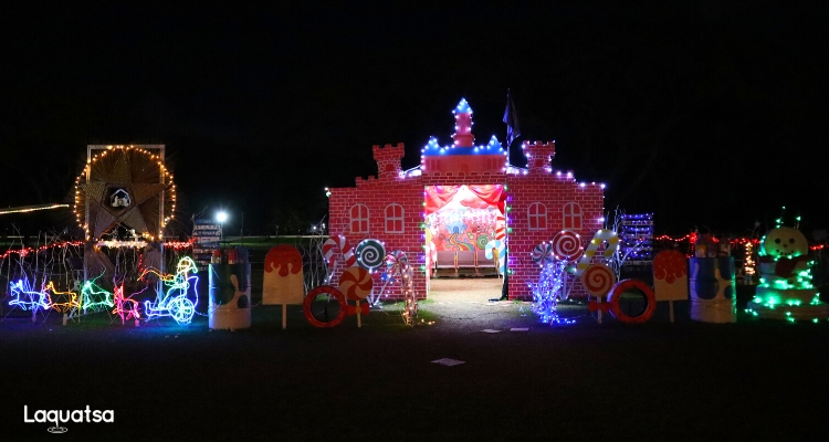 Clark Air Force City - Christmas Castle at Night